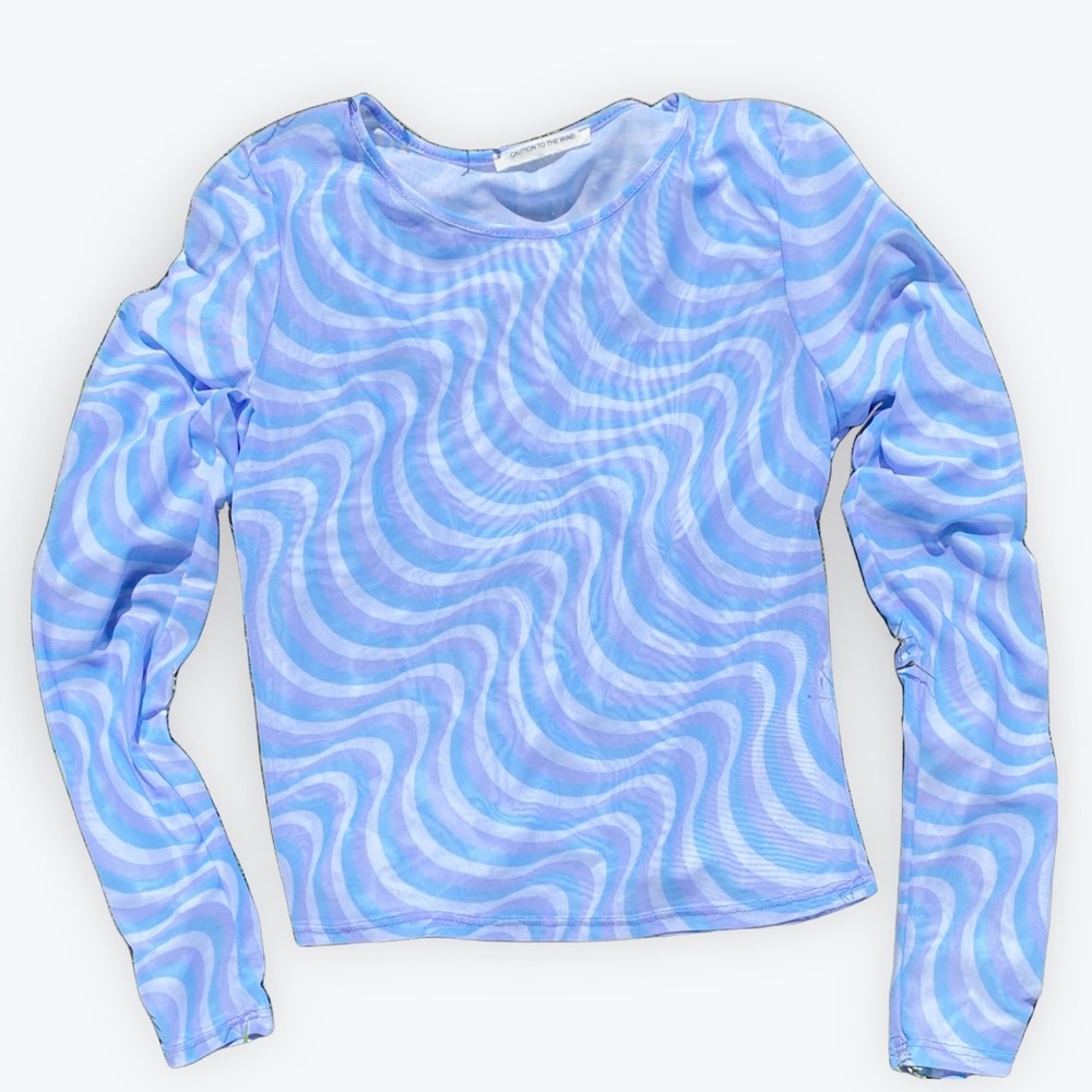 Sheer Long Sleeve Mesh Layering Top | Size S |